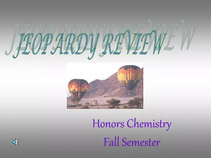 honors chemistry fall semester
