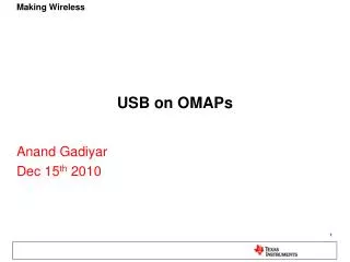 USB on OMAPs