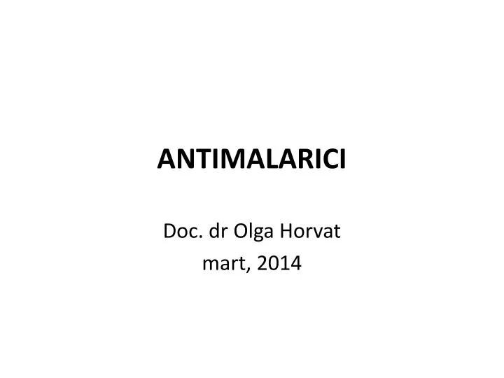 antimalarici