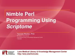 Ni mble Perl Programming Using Scriptome