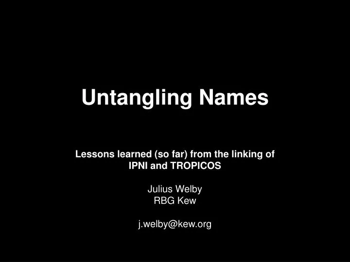 untangling names