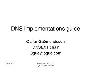 DNS implementations guide