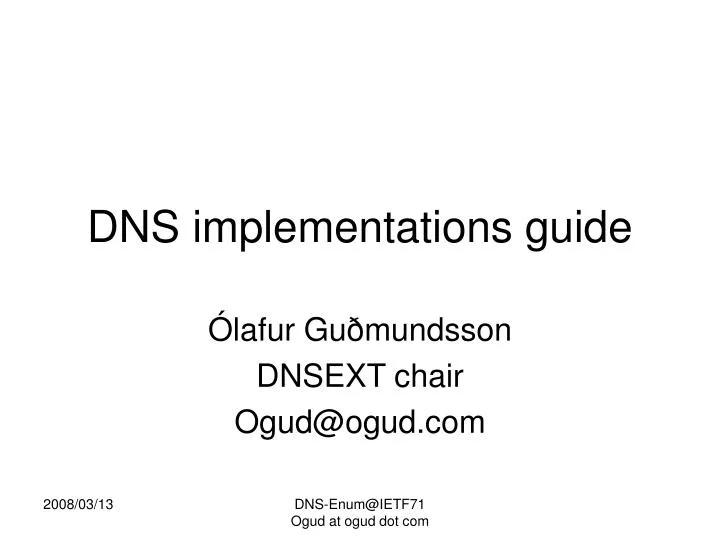 dns implementations guide