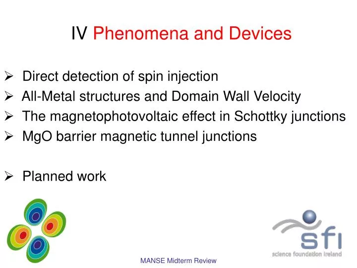 iv phenomena and devices