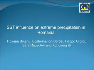 SST influence on extreme precipitation in Romania