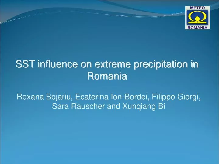sst influence on extreme precipitation in romania