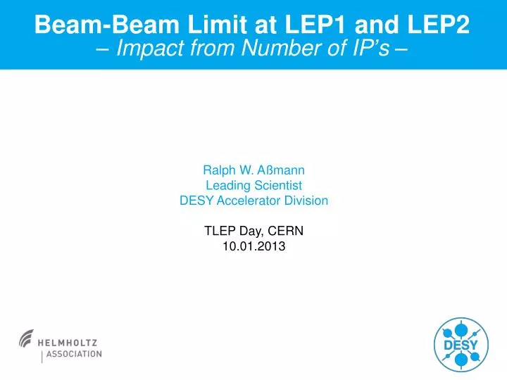 beam beam limit at lep1 and lep2 impact from number of ip s