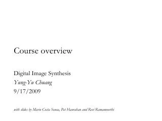 course overview
