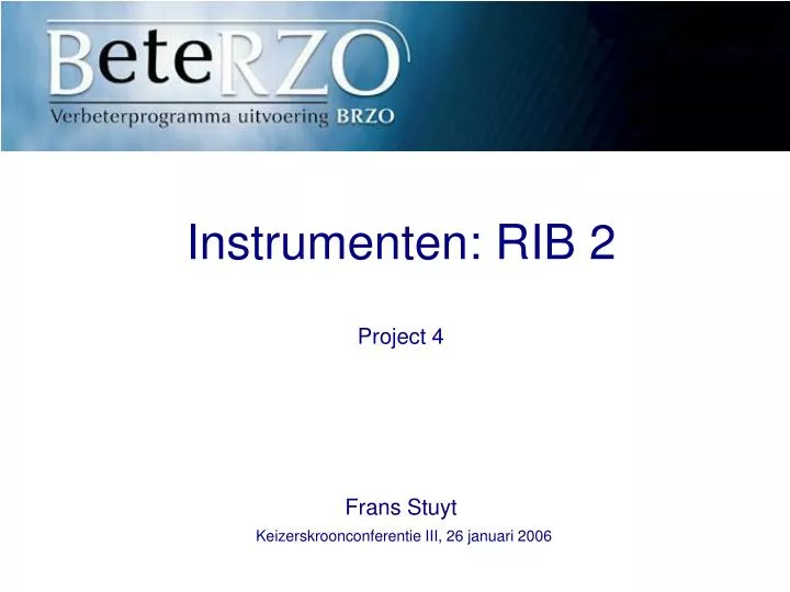 instrumenten rib 2 project 4