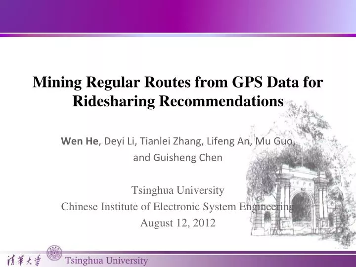 mining regular routes from gps data for ridesharing recommendations