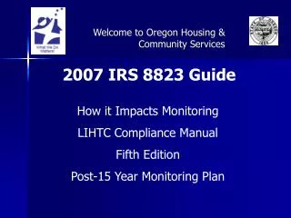 2007 IRS 8823 Guide