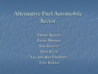 Alternative Fuel Automobile Sector