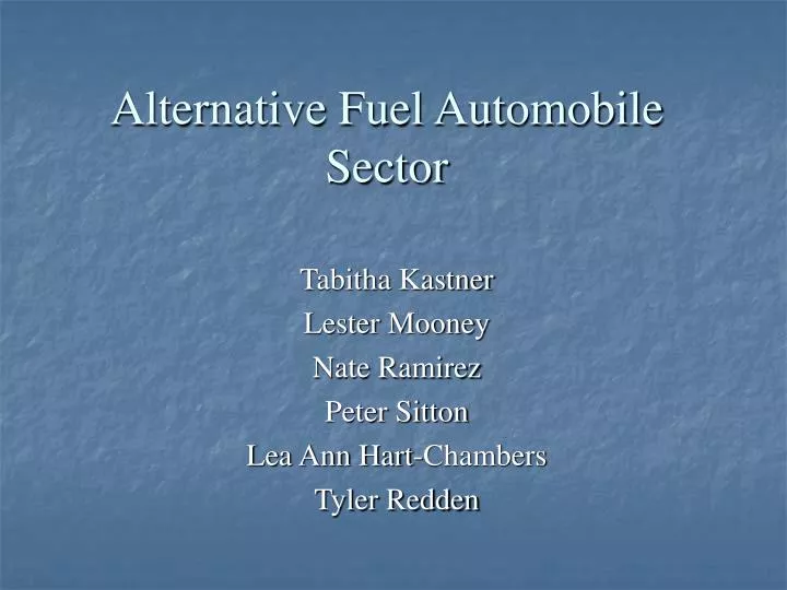 alternative fuel automobile sector