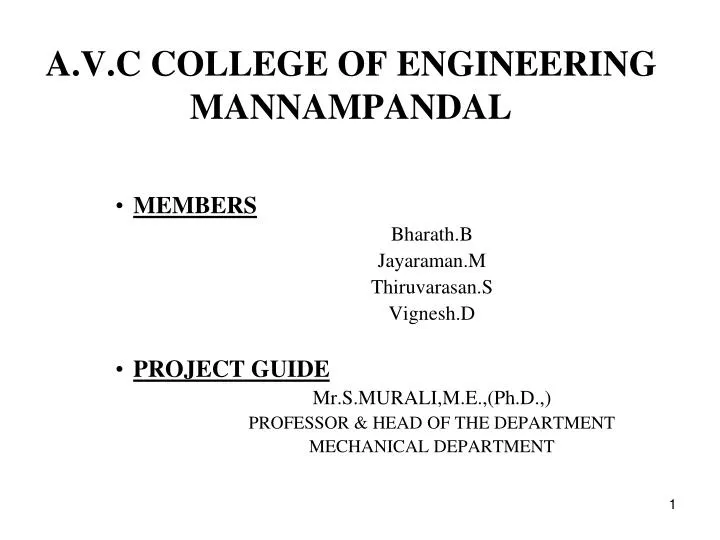 a v c college of engineering mannampandal