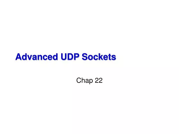 advanced udp sockets