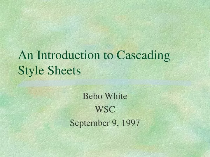 an introduction to cascading style sheets