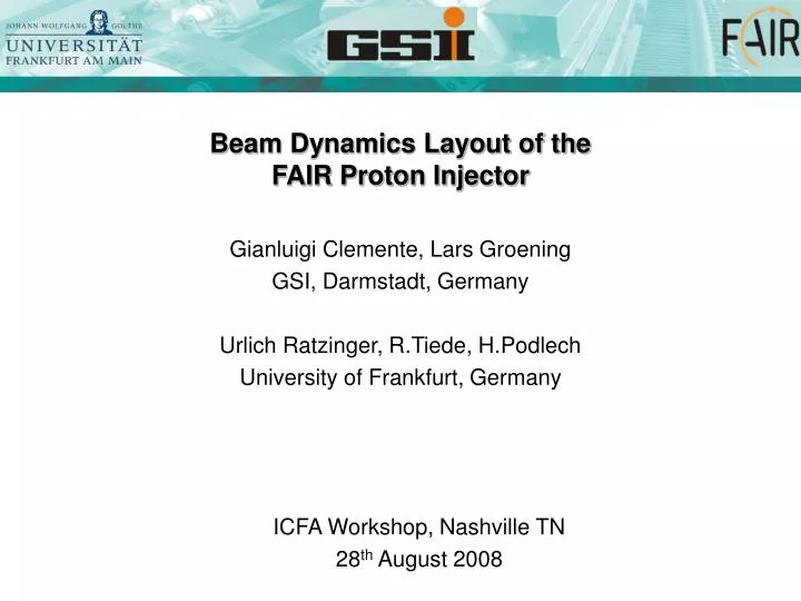 beam dynamics layout of the fair proton injector