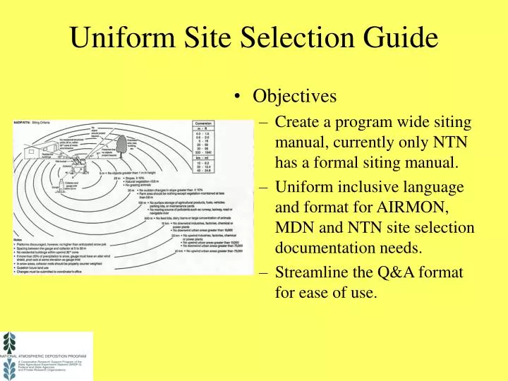 uniform site selection guide