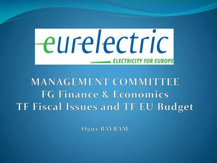 management committee fg finance economics tf fiscal issues and tf eu budget o uz bayram