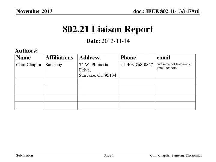 802 21 liaison report