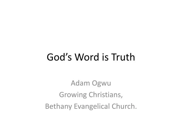 god s word is truth