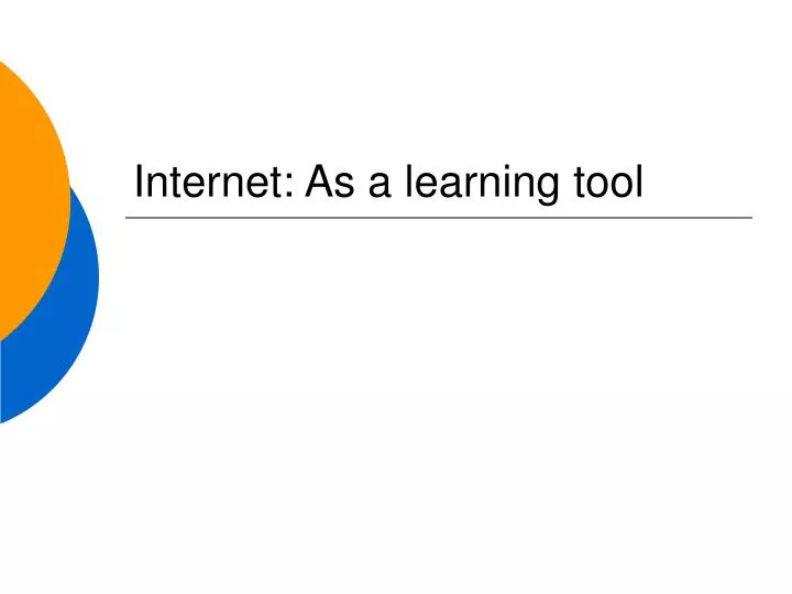 internet as a learning tool