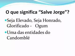 o que significa salve jorge