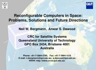 Reconfigurable Computers in Space: Problems, Solutions and Future Directions
