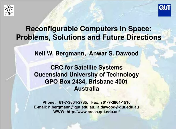 reconfigurable computers in space problems solutions and future directions
