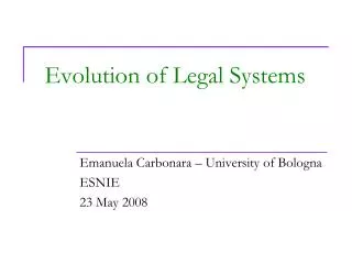 Evolution of Legal Systems