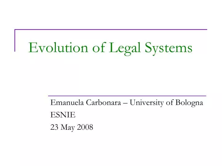 evolution of legal systems