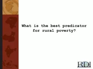 What is the best predicator for rural poverty?