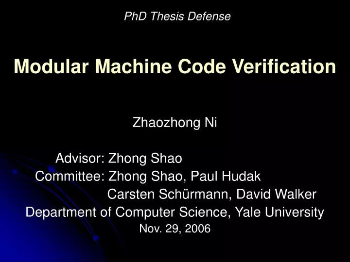 modular machine code verification