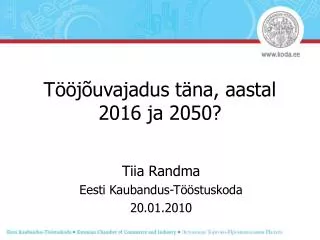 t j uvajadus t na aastal 2016 ja 2050