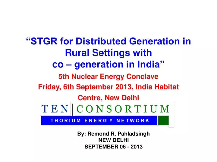 stgr for distributed generation in rural settings with co generation in india