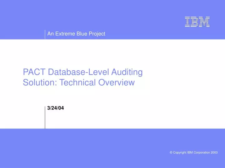 pact database level auditing solution technical overview