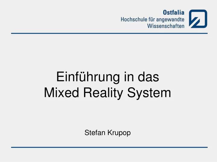 einf hrung in das mixed reality system