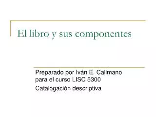 el libro y sus componentes