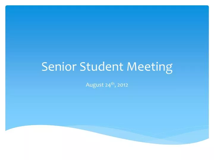 senior student meeting