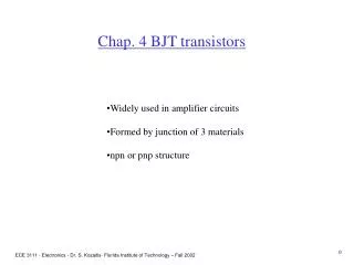 Chap. 4 BJT transistors