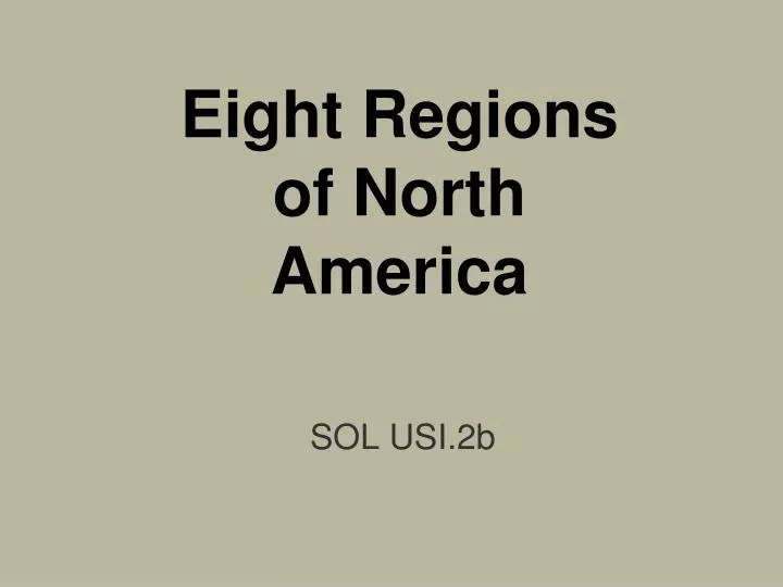 eight regions of north america