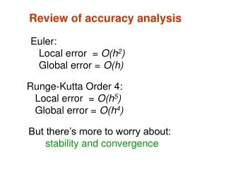 Review of accuracy analysis