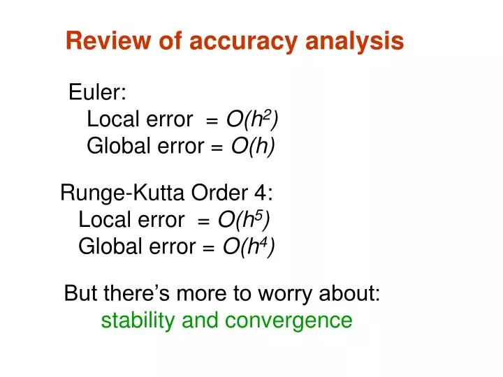 review of accuracy analysis