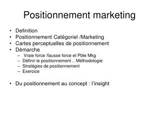 positionnement marketing
