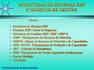 estruturas de sistemas erp e modelos de gest o