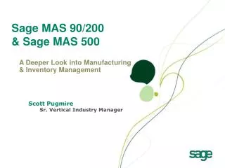 Sage MAS 90/200 &amp; Sage MAS 500