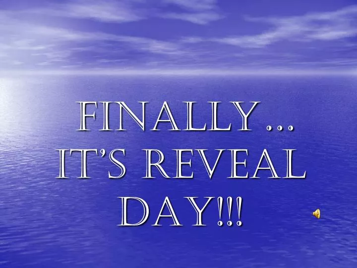 finally it s reveal day