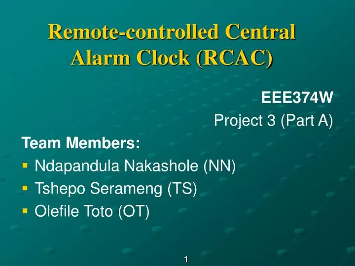 remote controlled central alarm clock rcac