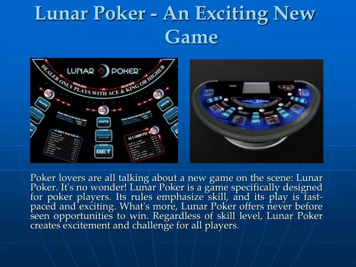 lunar poker an exciting new game
