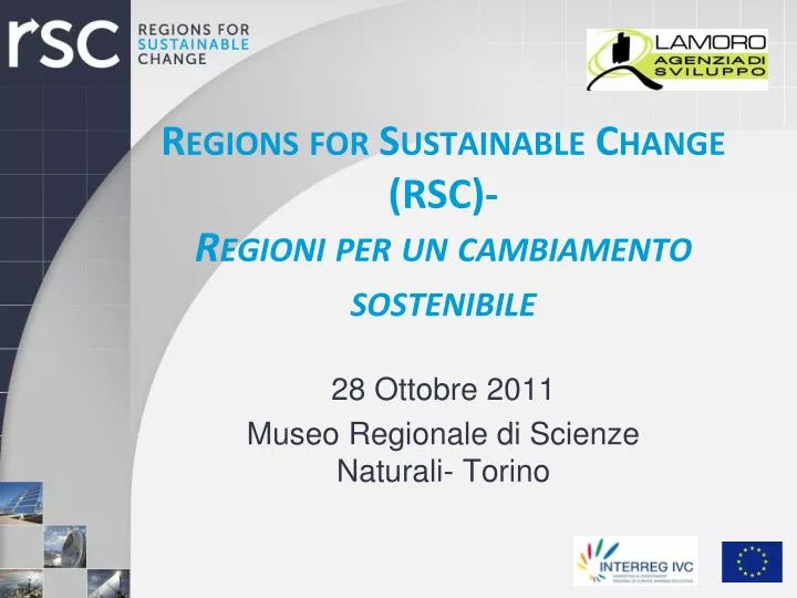 regions for sustainable change rsc regioni per un cambiamento sostenibile